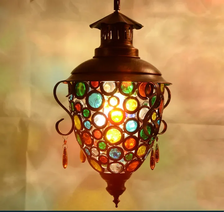 

Bohemia staircase corridor corridor restaurant bar single small chandelier creative Mediterranean Southeast Asia Chandelier