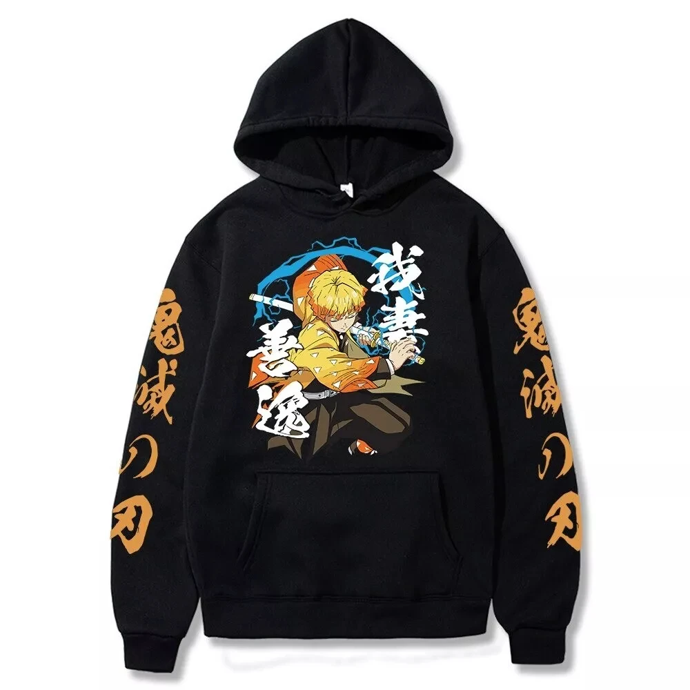 

Demon Slayer Agatsuma Zenitsu Hoodies Anime Men Women Tops Sweatshirts Pullovers High quality cotton streetwear
