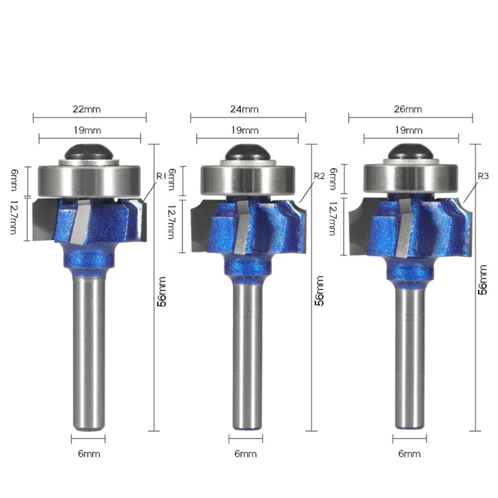 Imagem -04 - Roteador Bit mm 6.35 mm mm Haste Quatro Dentes Guarnição Afiação Bit para Fazer Mão Carpintaria Ferramenta Elétrica 1pc r1 r2 r3