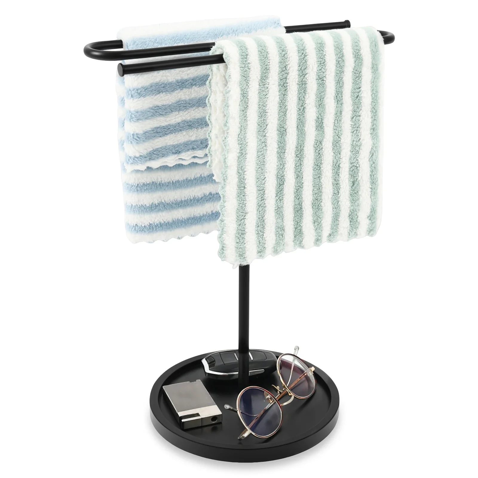 

Hand Towel Holder Stand S Shaped Metal Standing Countertop Towel Rack for Bathroom and Vanity Countertop Hand Towels
