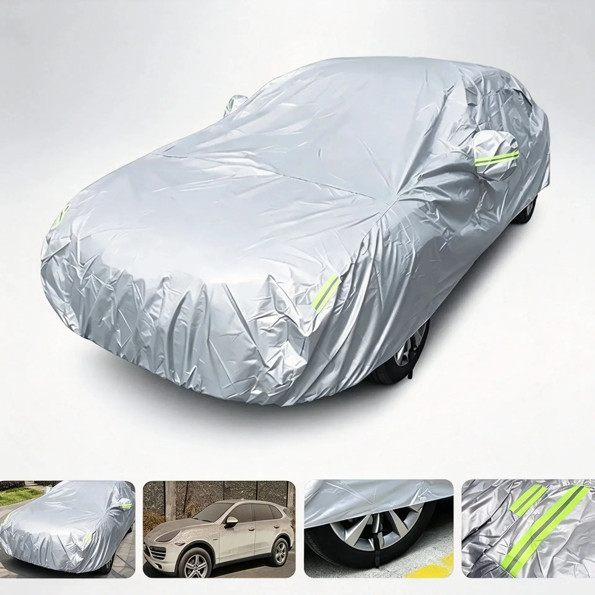 Car Cover Full Waterproof All Weather UV Protection 190T 470x180x150cm Sun Rain Snow Dust‑Proof Universal Outdoor Vehicle Protec