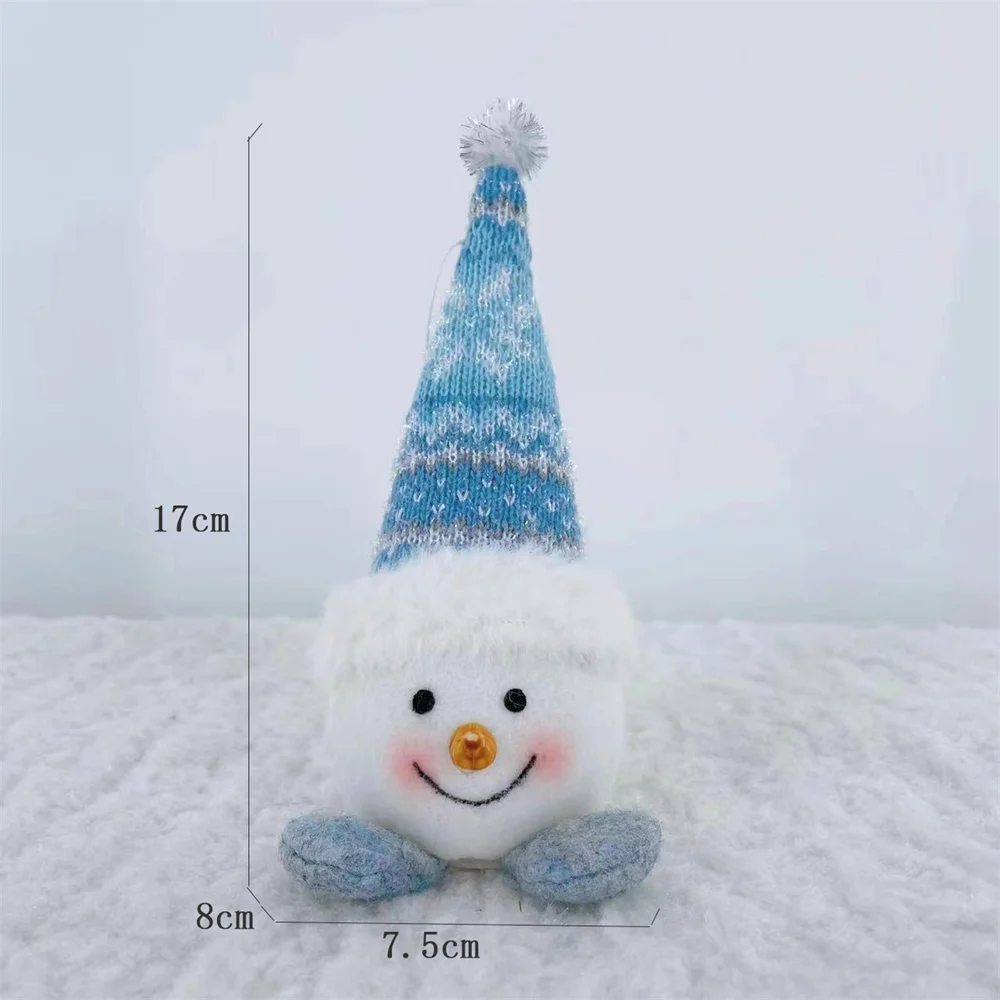 Stretchable Snowman Doll Pendant Plush Colorful Hanging Ornaments Manual Light Up Christmas Decorations High Quality