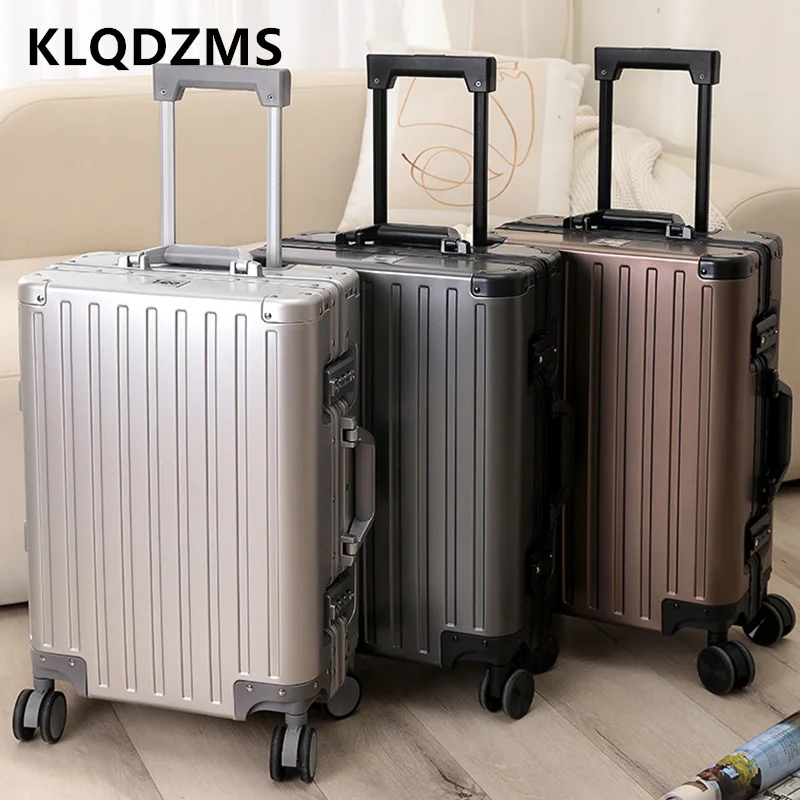 KLQDZMS Herrenkoffer 20 Zoll Vollaluminium Magnesiumlegierung Boarding Box Business Trolley Case 20"24"26"28 Zoll Gepäck