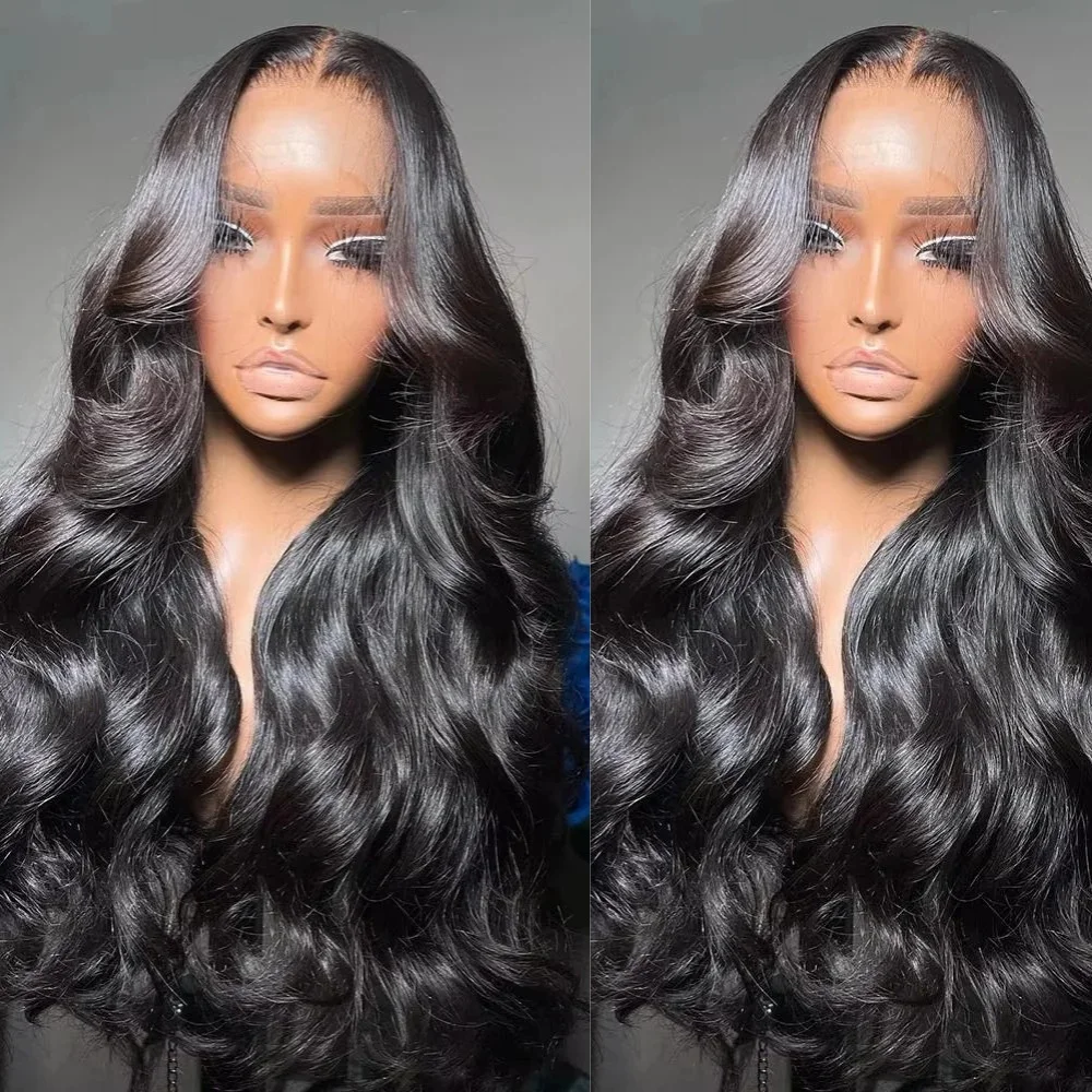 

Long Wavy Black Natural Curly Synthetic Lace Front Wig Free Part Loose Body Wave 13X4 Frontal Wigs for Women Daily Party Cosplay