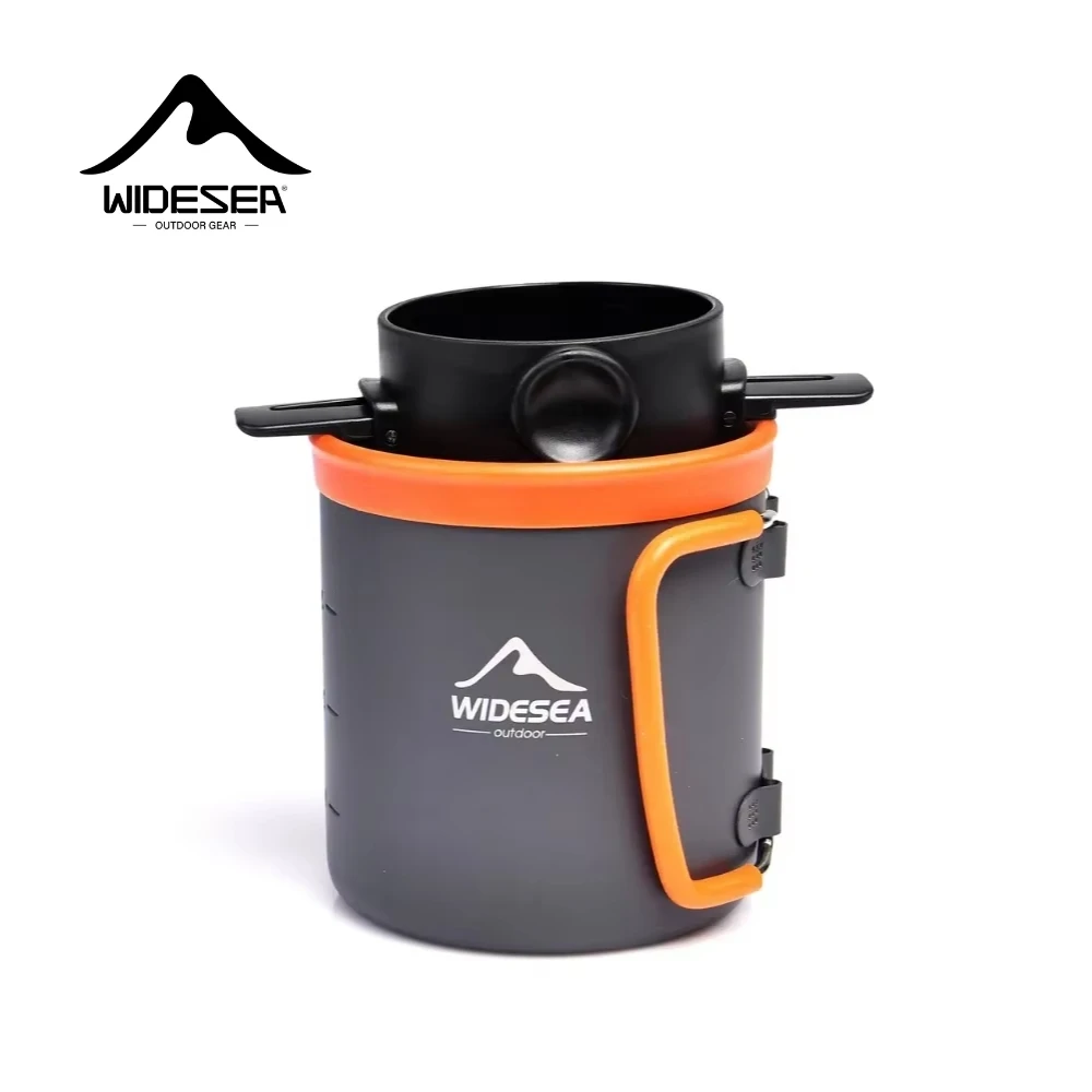 Widesea Camping Coffee Cookware Set Outdoor Tableware Equipment Tea Mug Coffee Filter Cup Picnic Cauldron Tourism