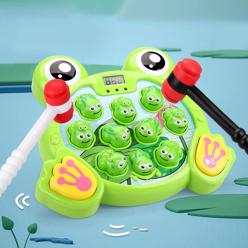 Whack-a-mole Game Machine Electric Toy Frog Puzzle Early Education Parent-child Interactive Leisure Percussion Competition Toys