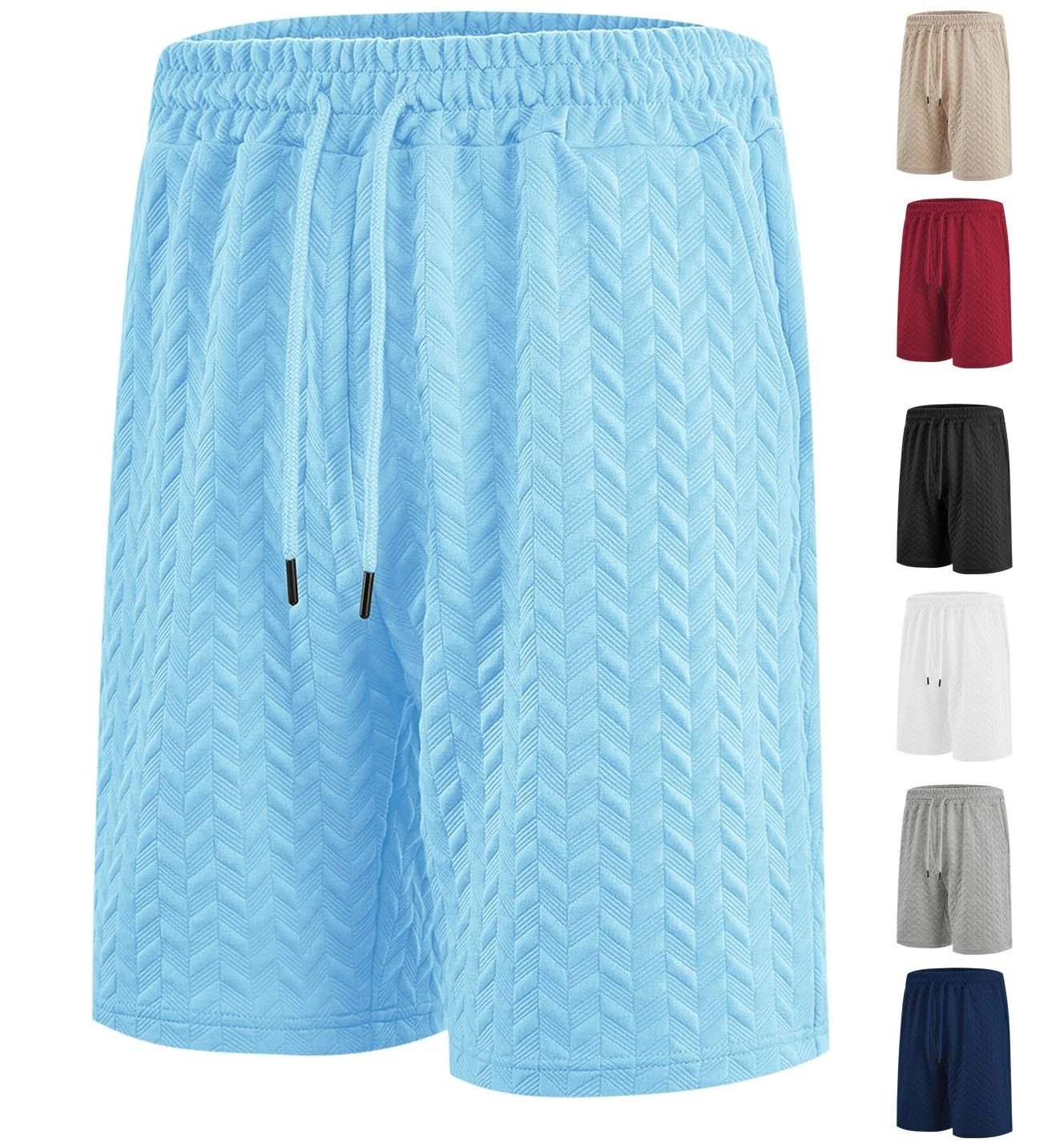 

Мужские шорты на шнурке для пляжа, повседневные джоггеры свободного кроя, однотонные, из жаккардовой ткани, с эластичным поясом, для прогулок, лето 2026