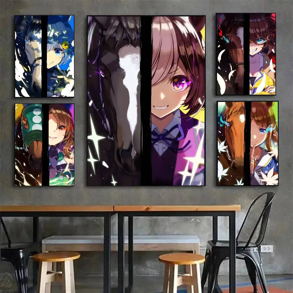 ملصق فني من Anime U-Umamusume Pretty DerbyS مع مطبوعات لتزيين غرفة النوم وغرفة المعيشة وغرفة المعيشة