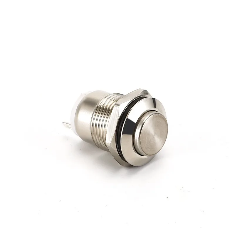 12mm Stainless Steel Metal Push Button Switch, Momentary Type, IP67 Waterproof for Industrial & Automotive Use
