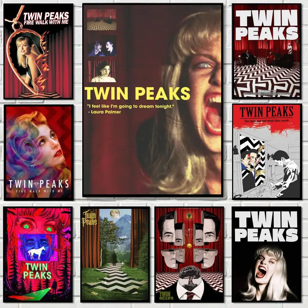 Twin Peaks Movie Mystery Poster Self-adhesive Advanced Aesthetic Printing Paper Wall Art for Living Room Home Decor