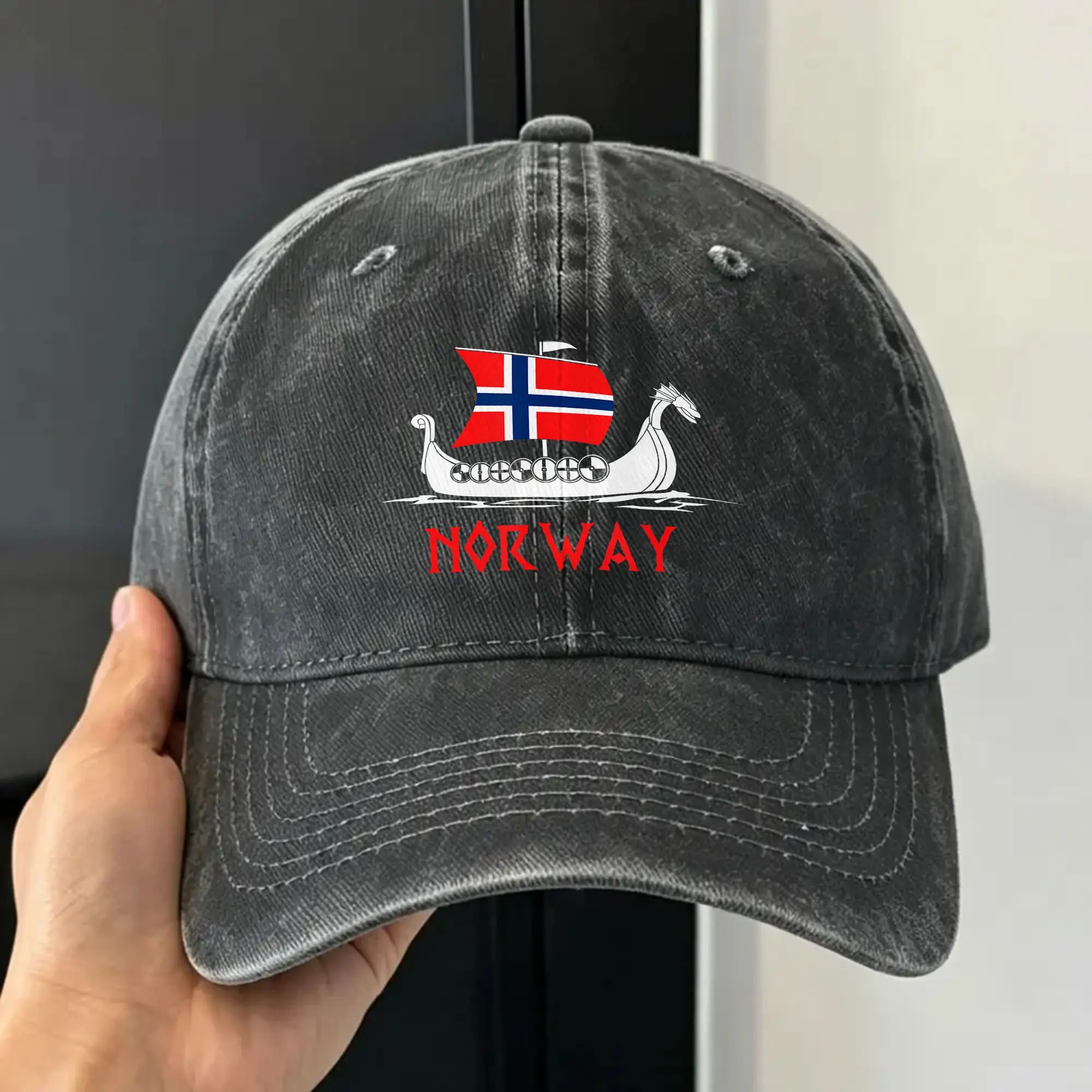 Norwegian Viking Ship Flag Boat Norway Heritage Baseball Cap For Men Adult Summer Trucker Hat Fashion Wholesale Baseball Caps