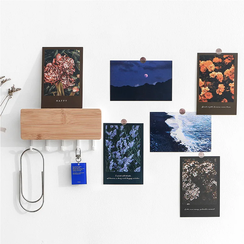 30PCS Beautiful Begonia Flower and Clear Night Sky Series Postcard Set - INS Style Greeting Cards Message Card