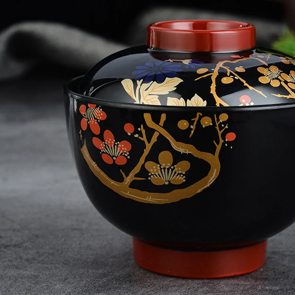 

Japanese Miso Soup Bowl with Lid Traditional Style Household Soup Storage Holder for Home Restaurant Kitchen Miso Bowl