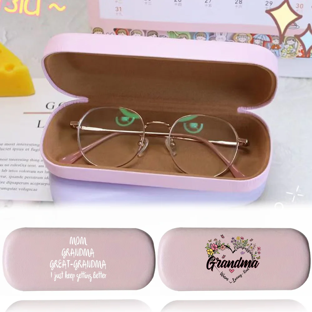 

Portable Fashion Portable Waterproof Glasses Box Eyeglasses Case Large Capacity Travel Accessories Grandma Letter Pattern