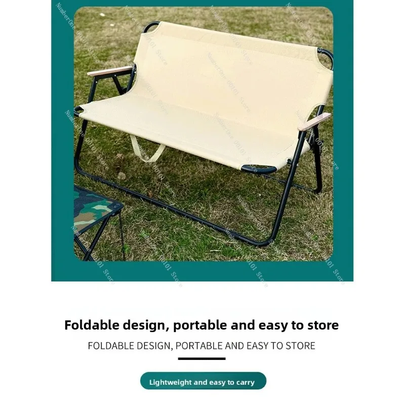 Double Folding Camping Chair, Portable Heavy Duty Outdoor Chair with High Back for Travel Beach, Outdoor Lover Gift