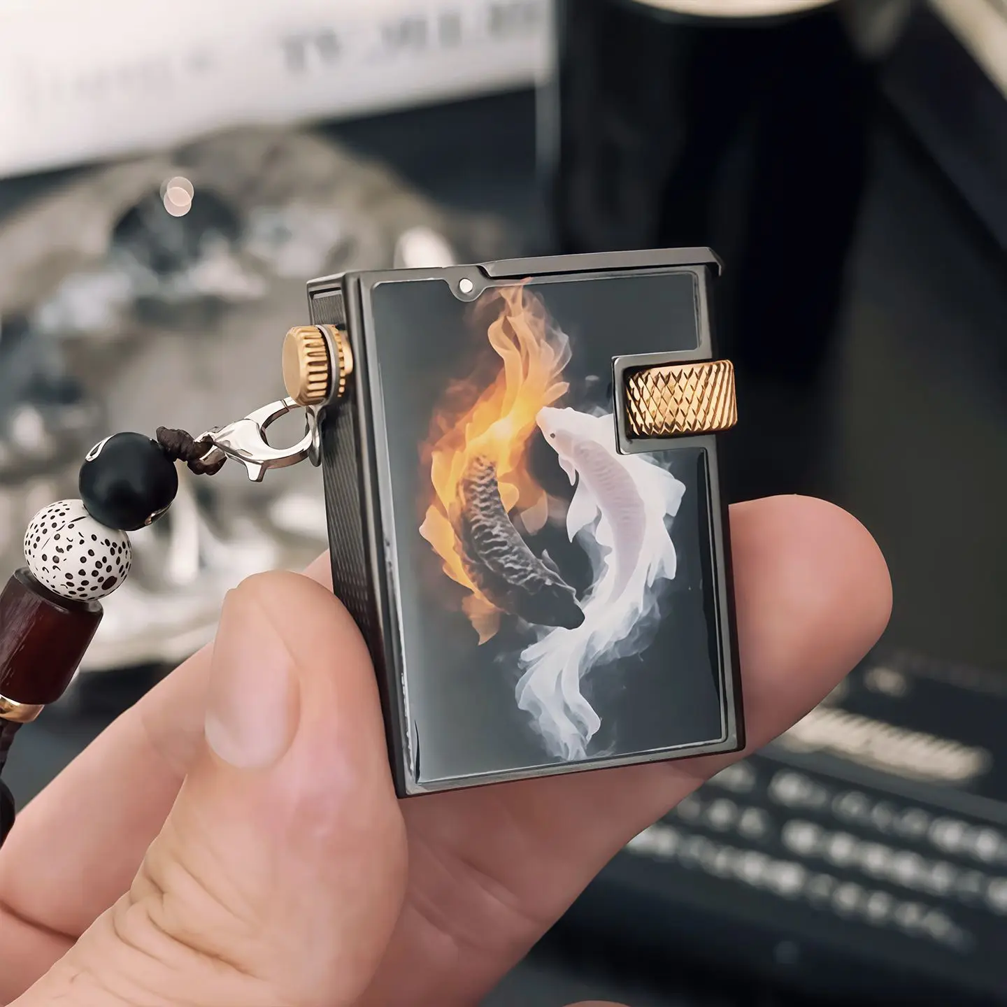 ZORRO's New Small Square Brick Side Pulley Kerosiene Lighter Push-open Cover Mini Exquisite High-looking Women's Holiday Gift
