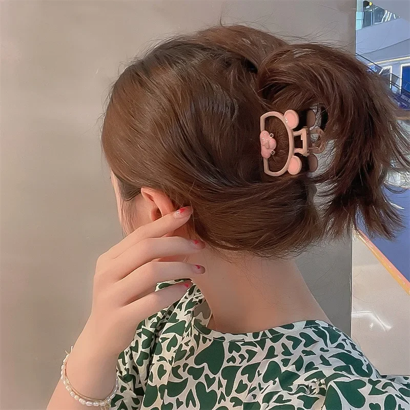 Clip per capelli alla moda coreana per ragazze Ins Cute Pink Bear Cat Red Cherry Back Head Grab Clip per accessori per lo Styling dei capelli delle