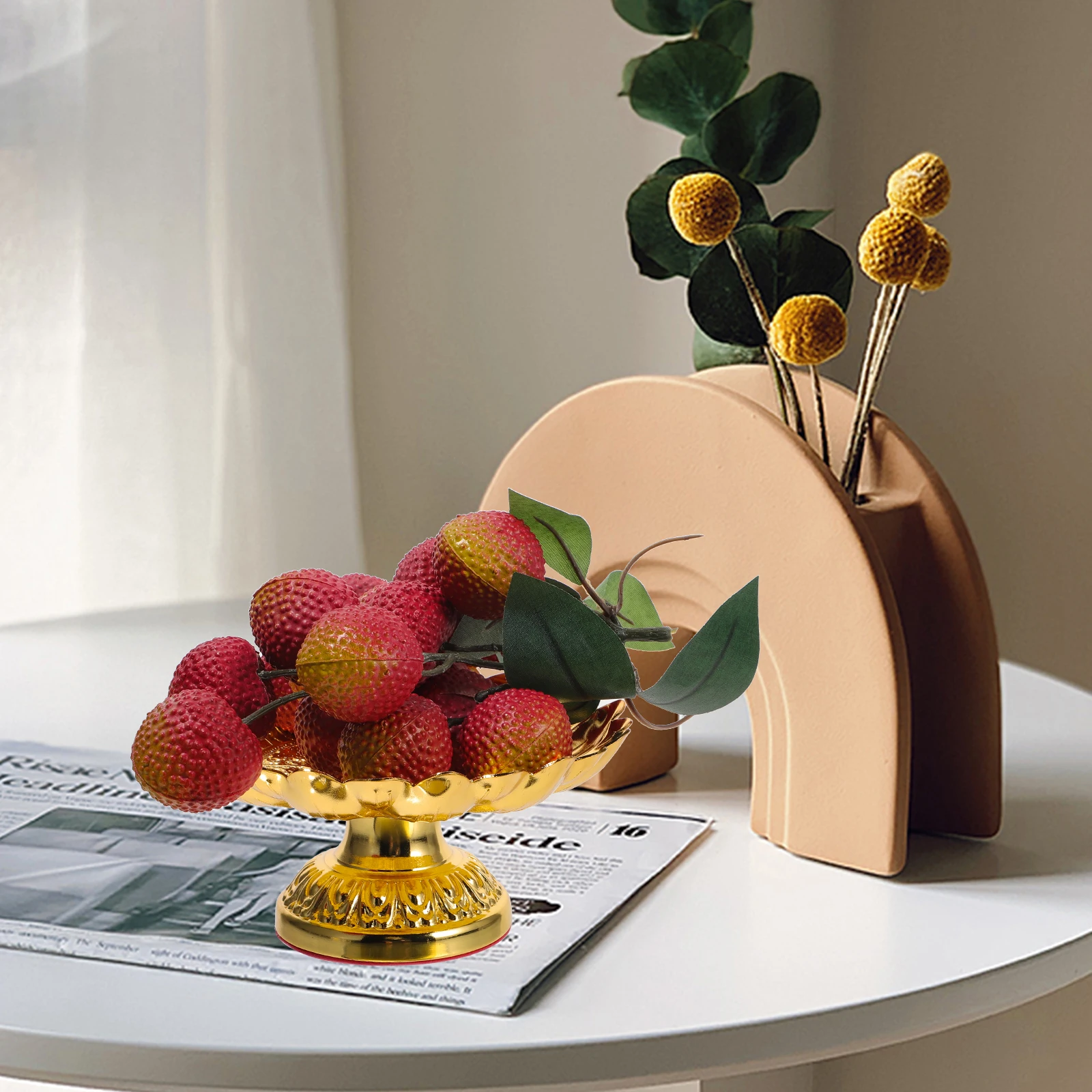 

Alloy Offering Plate Retro Style Footed Fruit Bowl Temple Sacrificial Tray Buddhist Offering Bowl Home Decoration Fruit