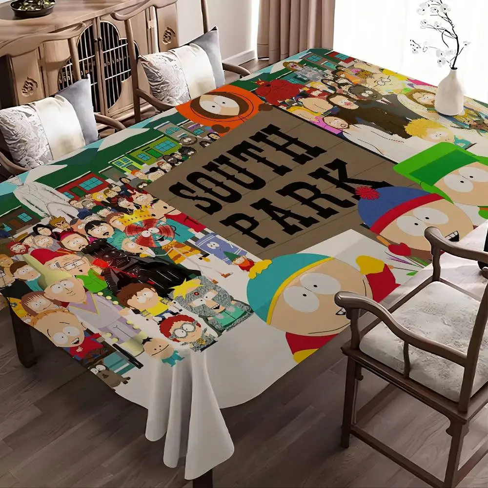 

Классическая анимационная скатерть S-South Cartoon Park, водонепроницаемая, прямоугольная, для декора дома, декора комнаты, покрытия для стола, для вечеринок