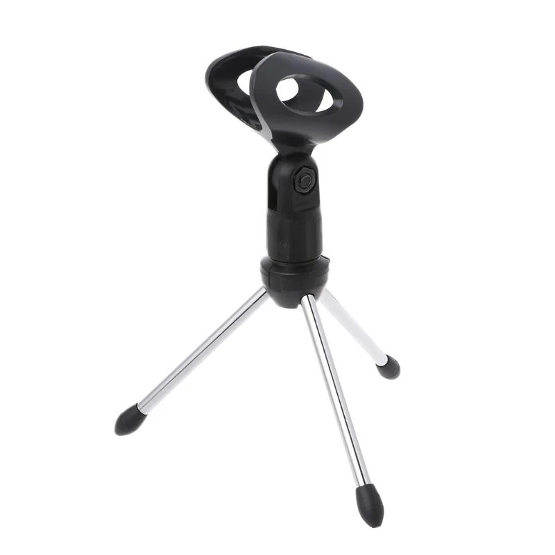 Video Microphone Stand Foldable Home Stereo Mic Desktop Tripod for PC Chat