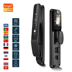 Tuya Wifi 3D Face Recognition Smart Door Lock Camera Fingerprint Digital Lock with Key Code Nfc Card for Home Apartments