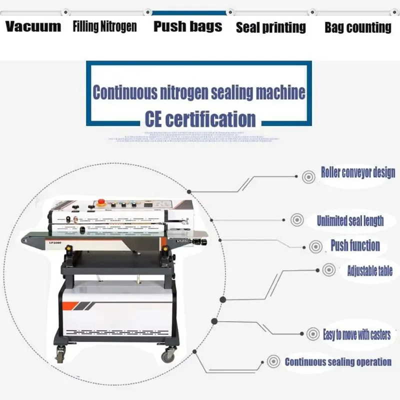 High Efficiency Semi-Automatic Nitrogen Filling Sealing Machine for Cigarettes Plastic Bag Packing Equipment