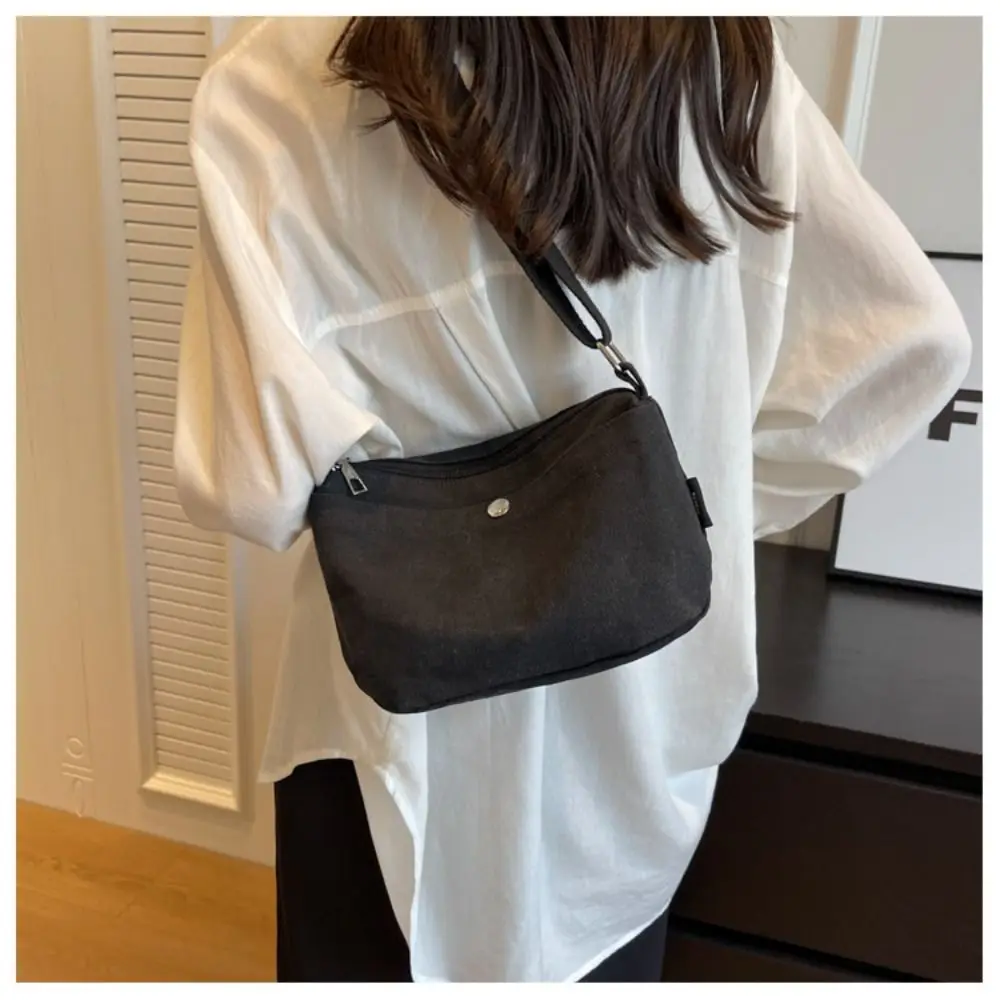Canvas Shoulder Bags Women Solid Simple Multifunction Handbags Large Capacity Crossbody Bags for Women Teens Purse