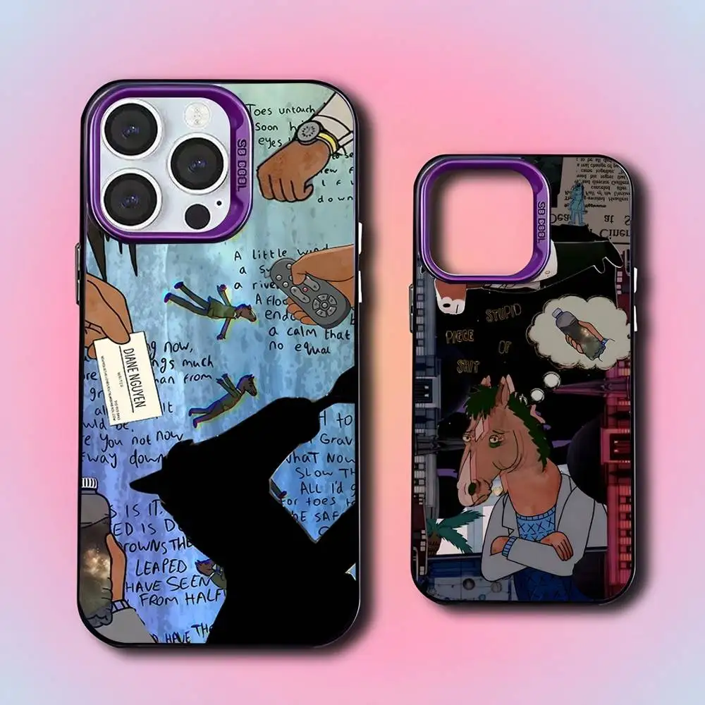 

B-BoJack H-Horseman Purple Matte Shockproof CoverPhone Case For iPhone 17,16,15,14,13,12,11,Pro,XS,Max,Plus,Mini,SE4,E