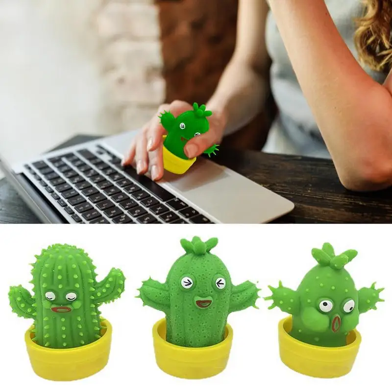 Squeeze Toys Funny Cute Cactus Decompression Toy Stress Stretch Cacti Toy Party Favors For Kids Novelty Toy Table Decoration