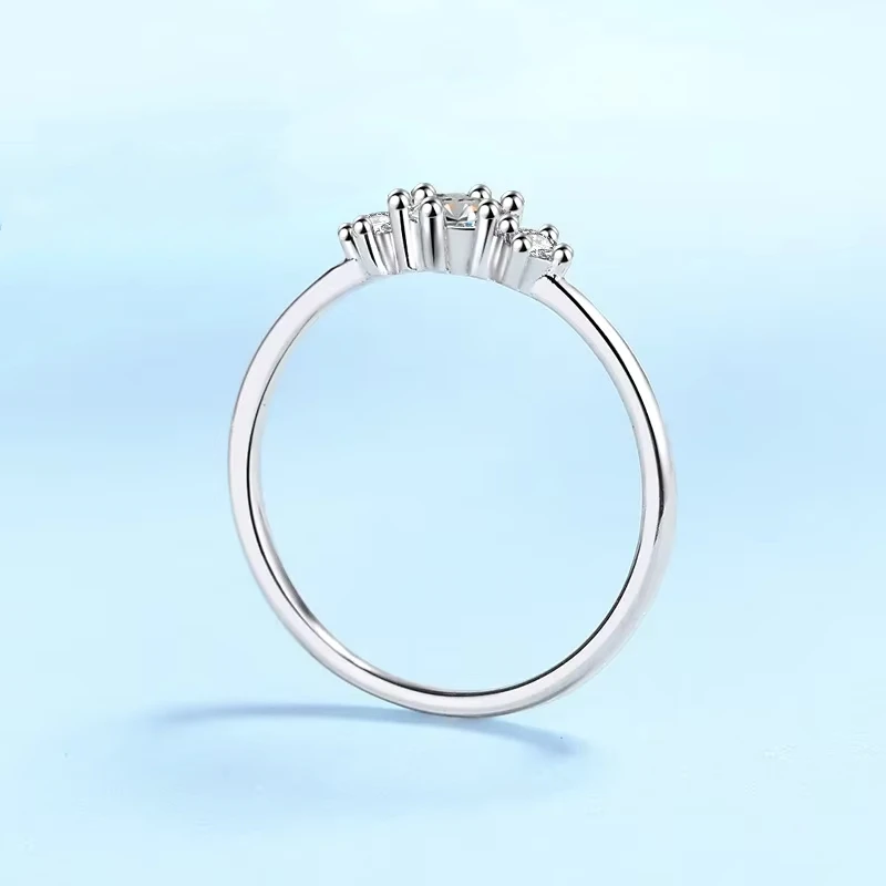 سيدة عيد الحب PT950 البلاتين النساء الزفاف الفرقة 0.26CT مويسانيتي الماس فتاة هدية عيد ميلاد خواتم ابنة غرامة مجوهرات #4