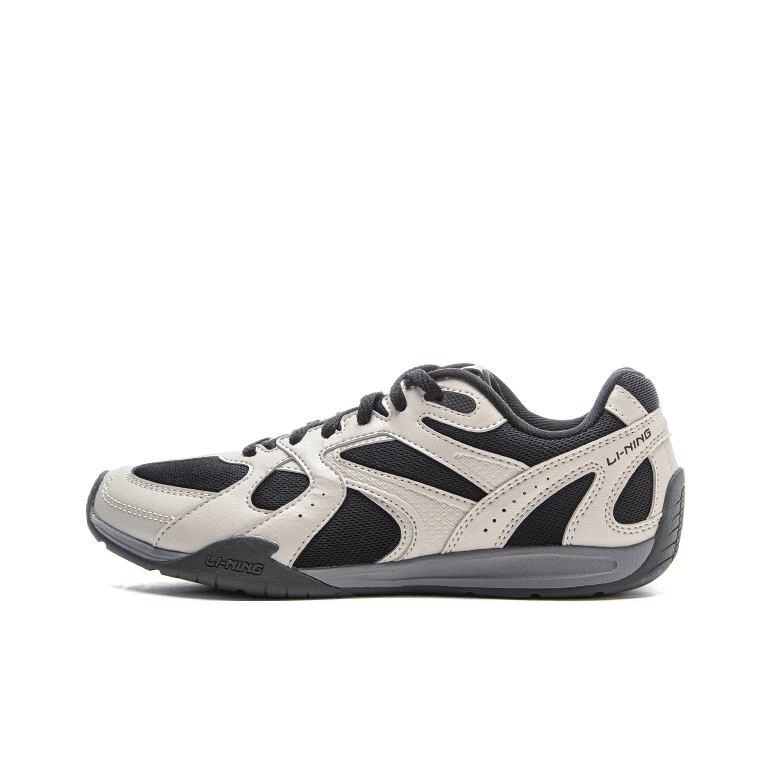 Li Ning Film Retro Slip Resistant, Abrasion Resistant, Lightweight Low top Casual Shoes Women's Gray Black AGLV204-3