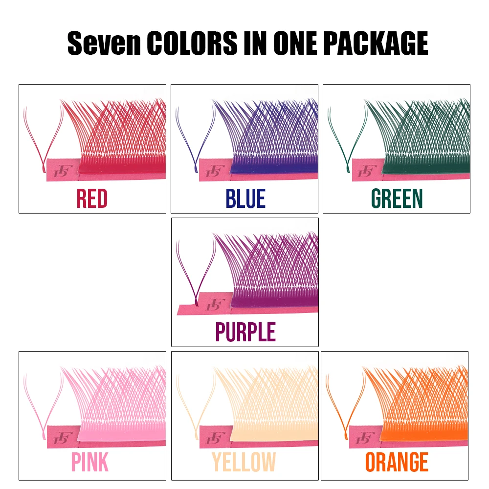 Fadvan Color YY Lashes YY Shape Wimpernverlängerung Rot Rosa Blau Lila Grün Weich Natur