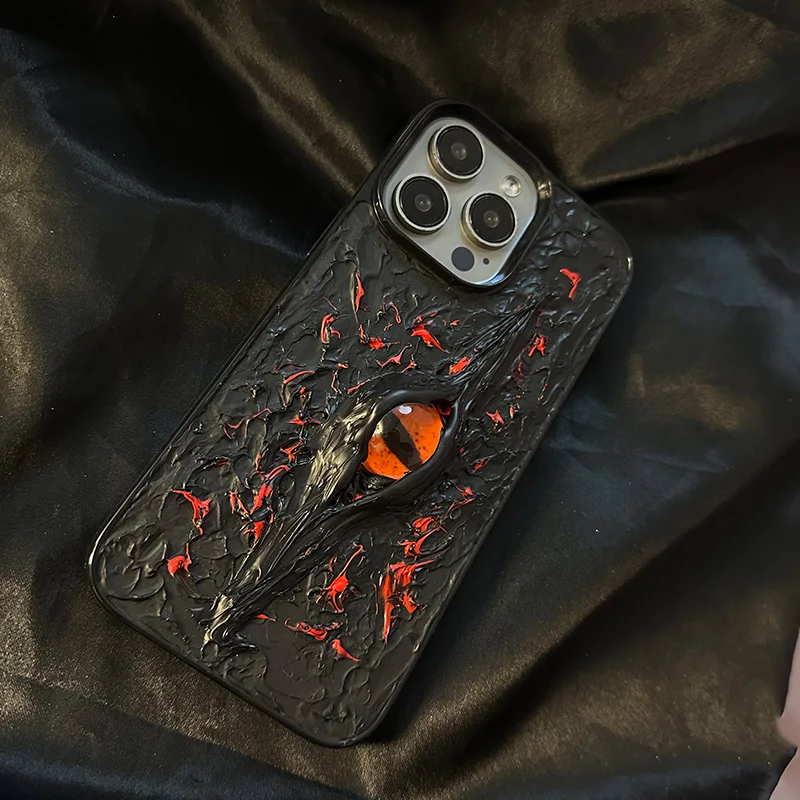 INS red-eyed Cthulhu dark shell apple 15Pro case iphone 14promax advanced 13Promax new 12Pro Stereo 11 internet celebrity 12