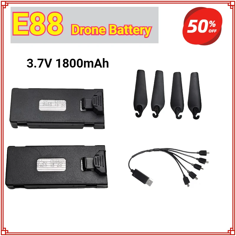 E88 Battery 3.7V 1800mah E88 Drone Battery for RC Drone E88PRO E99 E525 S89 RC Quadcopter Parts