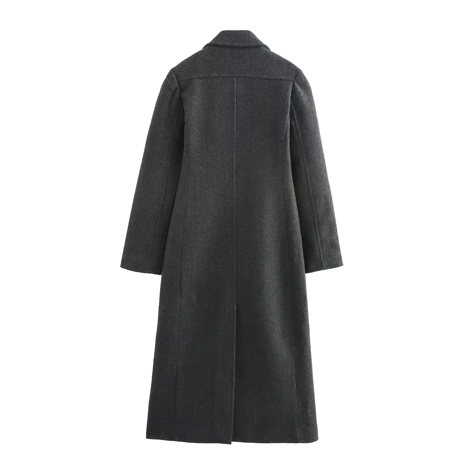 JNLEAOG Herbst Neue Faionable Mixed Stoff frauen Mantel Hohe Taille Gerade Rohr Rock Lange Sve Flip Kragen Casual Einzelnen...