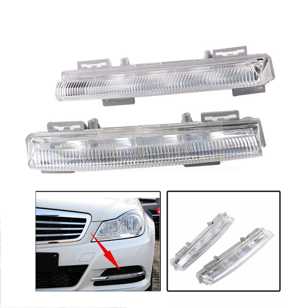 For Mercedes 2007-2014 W204 C-Class C250 C300 C350 LED Daytime Running Light DRL