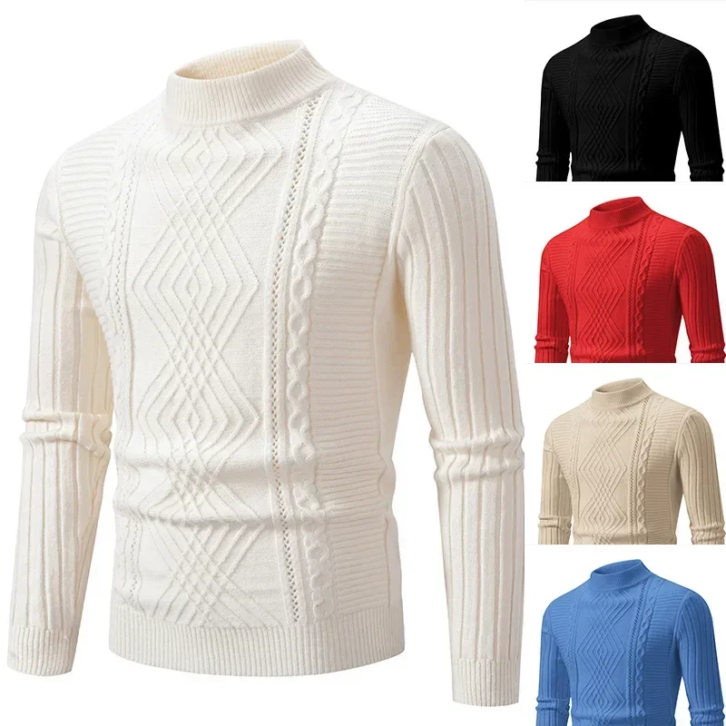 

2023 Winter New Fashion Knitted Sweater Casual Korean Edition Men's Underlay Knitwear