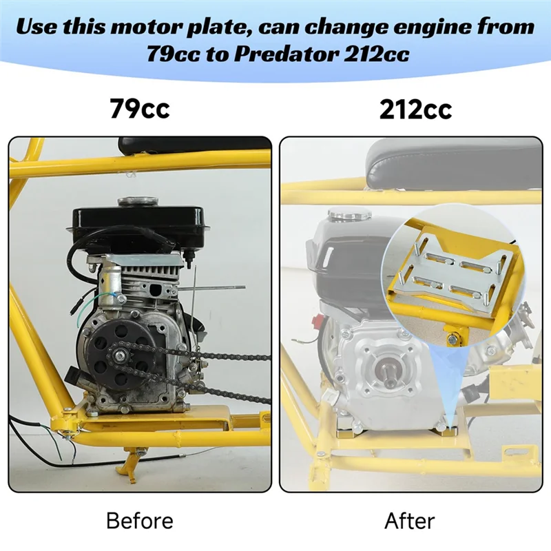 

AASS-Motor Engine Mount Adjustable Adapter Bracket Plate For Mini Bike Go Kart 79Cc 97Cc 100Cc For Small 4 Stroke Engines