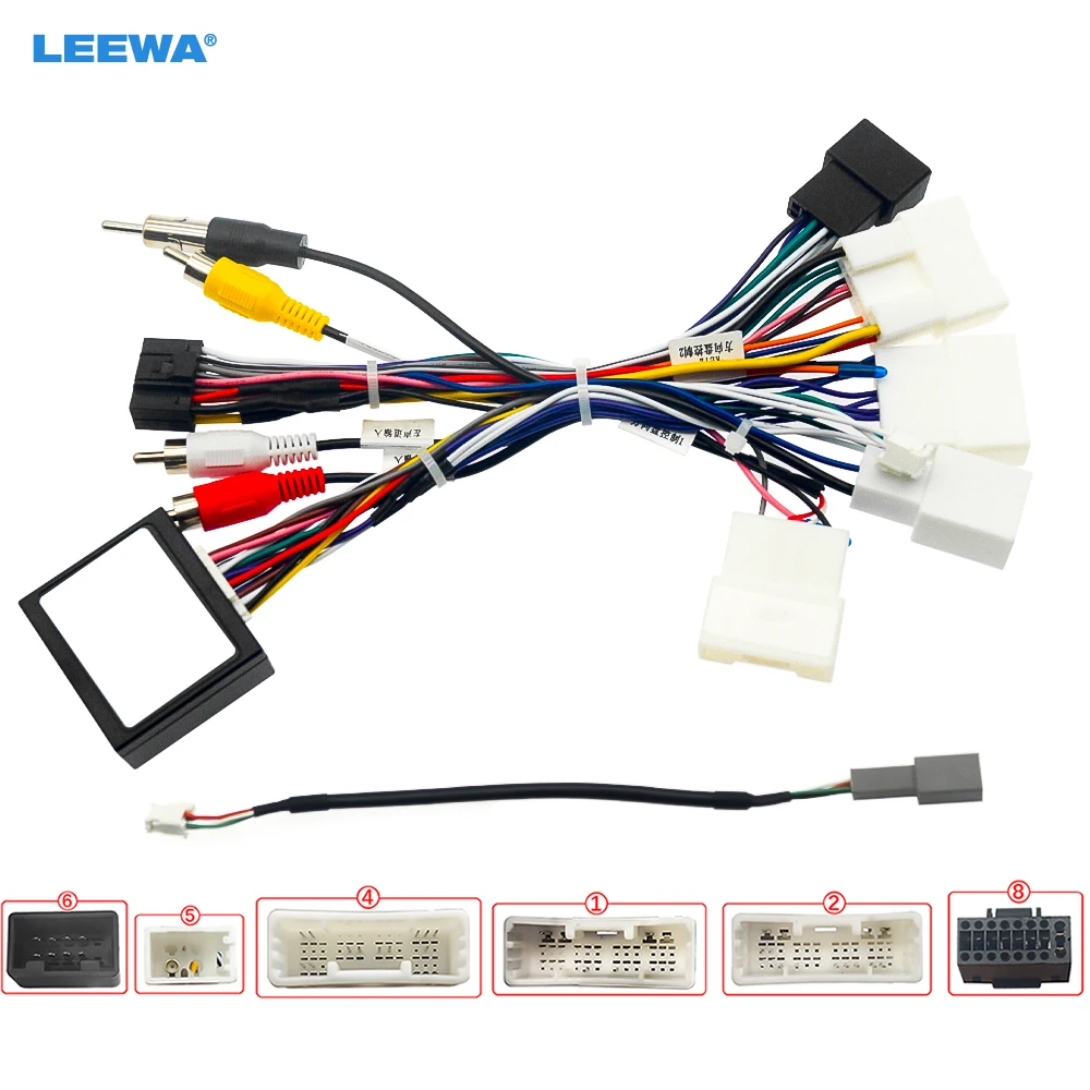 

LEEWA Car 16pin Power Cord Wiring Harness Adapter Canbus For Prado/Highlander/Harrier/Corolla/Frontlander Installation Head Unit