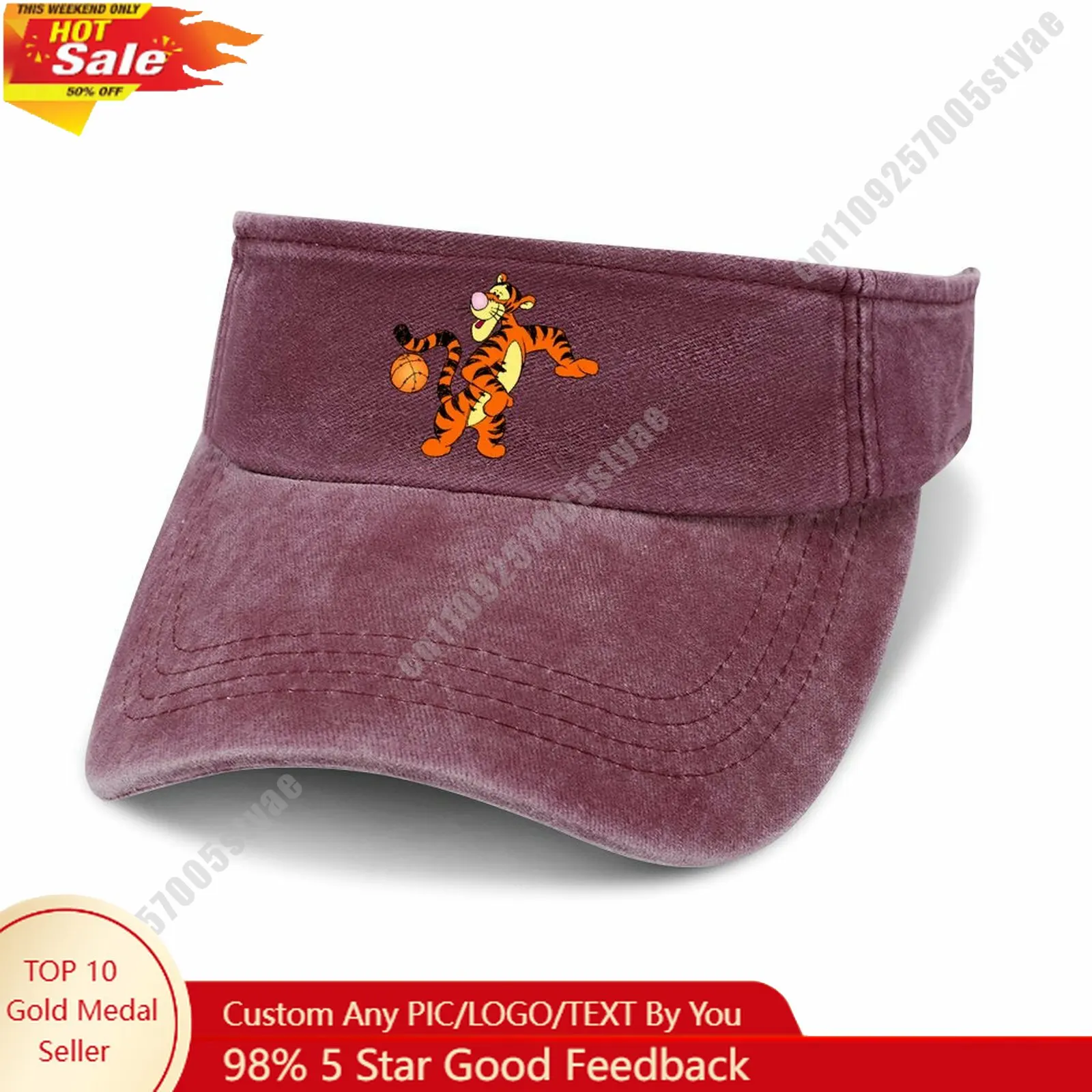 

Tigger Open Top Hat Disney Cartoon Custom Design Your Photos Logo Text Fashionable Item Perfect Holiday Gift Denim Hat