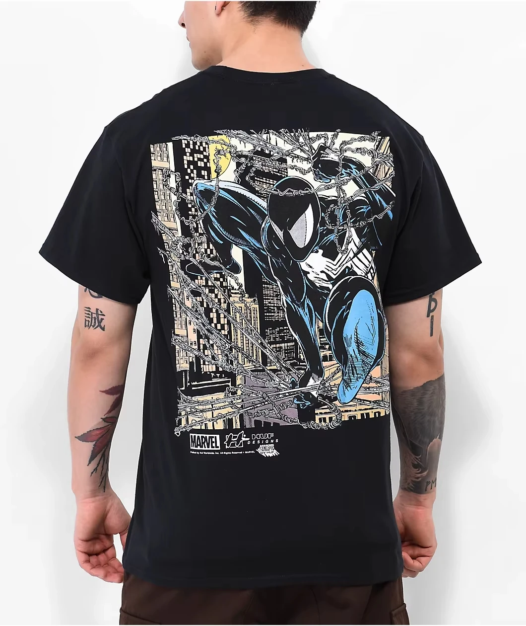 Marvel Venom Movie Print Pattern - Superhero Comic Style T-shirt, Men's or Women's Streetwear Short Sleeve