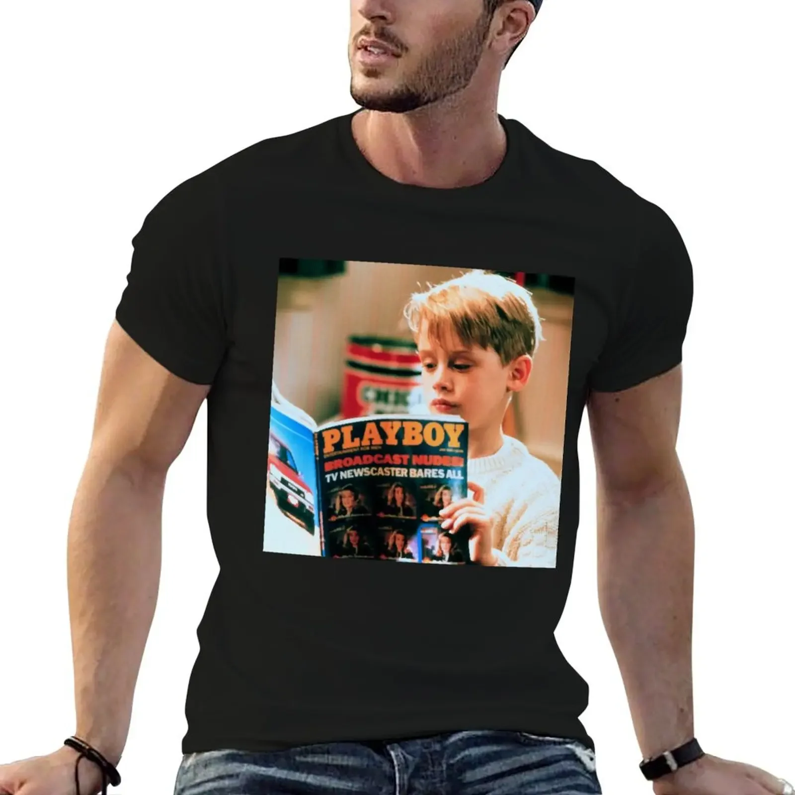 

Kevin reads magazine T-Shirt summer clothes plus sizes customs design your own man t shirt Men's t shirts