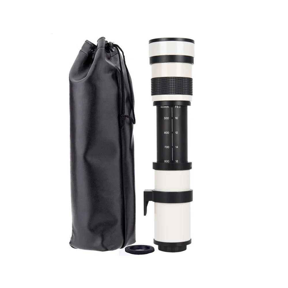 JINTU 420–800 mm F/8,3 MF Telezoom-Objektiv-Set für Nikon D3000 D3100 D3200 D3300 D3400 D5000 D5100 D5200 D5300 D5500 D5600 D80