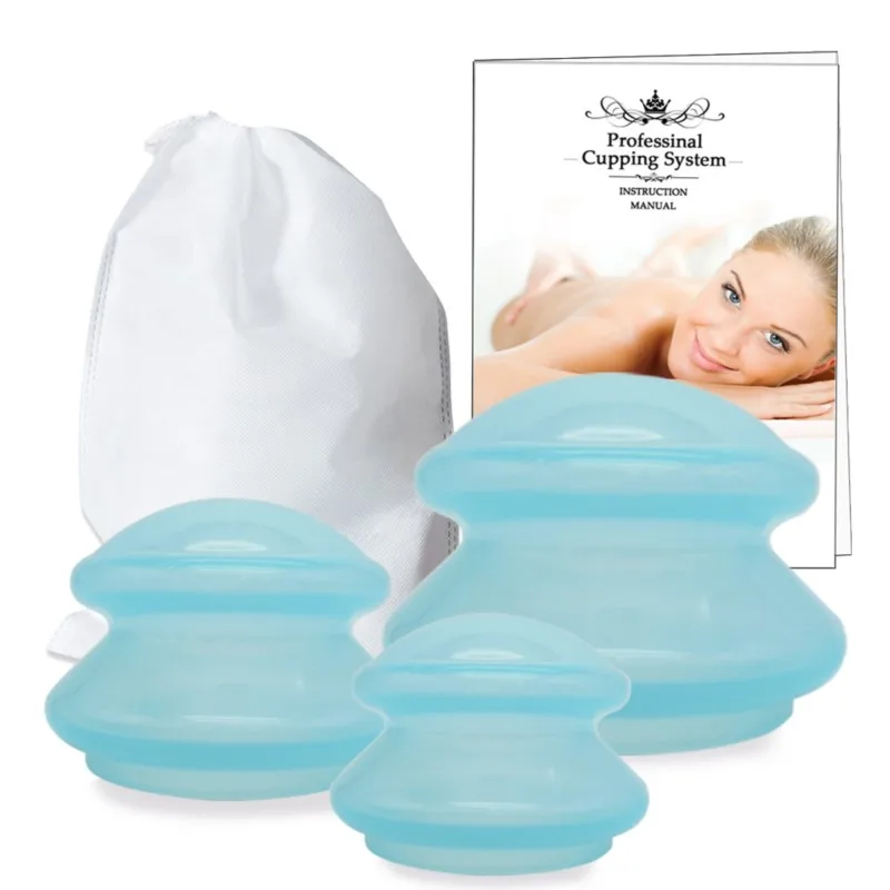 

Silicone Vacuum Cupping Massage Body Cups Anti Cellulite Weight Loss Cupping Apparatus Blue/White/Pink
