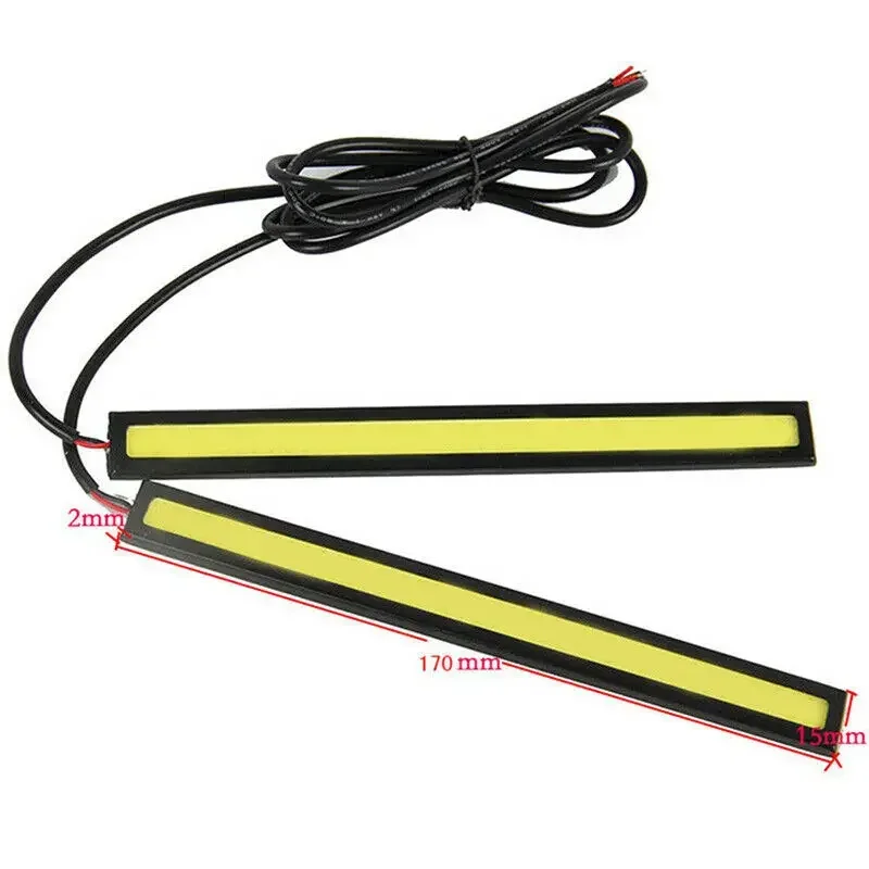 Impermeável LED Daytime Running Light, Lâmpada de Faixa, Atmosfera Car Light Source, Nevoeiro de Estacionamento, Bar, COB, DC 12V, 6X, 17cm, Novo