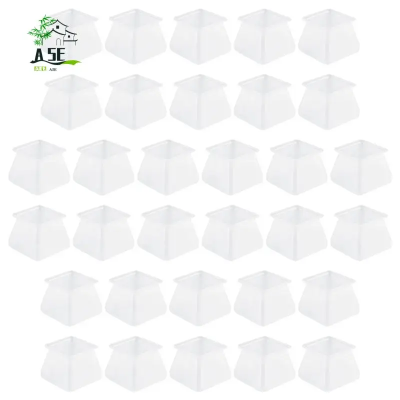 

A05E-32Pcs Мебельный силиконовый защитный чехол - Квадратные силиконовые накладки на пол для ножек стула - Накладки на ножки стула Мебельные ножки стола