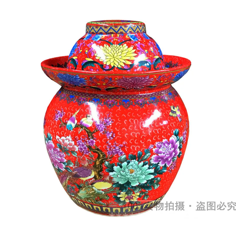 Ceramic Pickles Earthen Jar Household Small Sealed Storage Tank Salted Chicken Duck Egg Mini Sichuan Pickles round Chinese Style