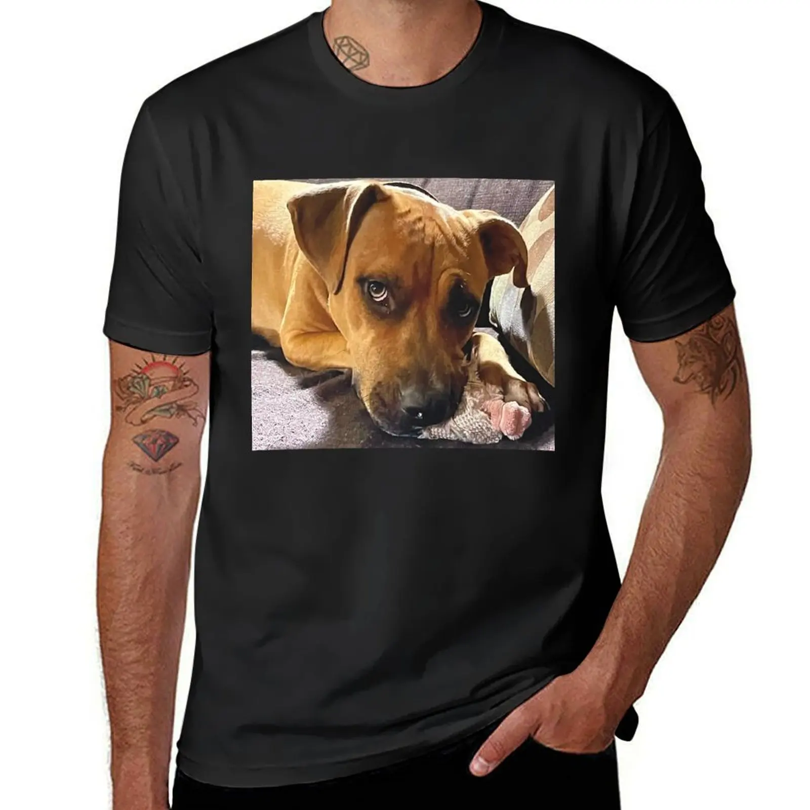 Doggie with toy T-Shirt aesthetic clothes summer top Men's t-shirts