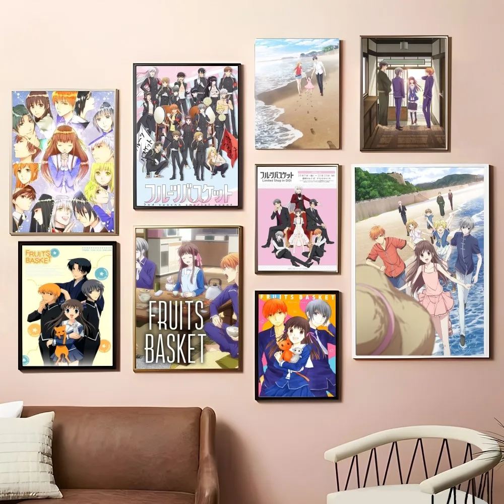 Fruits Basket Anime Whitepaper Poster Waterproof Paper Sticker Coffee House Bar Aesthetic Art Wall Painting