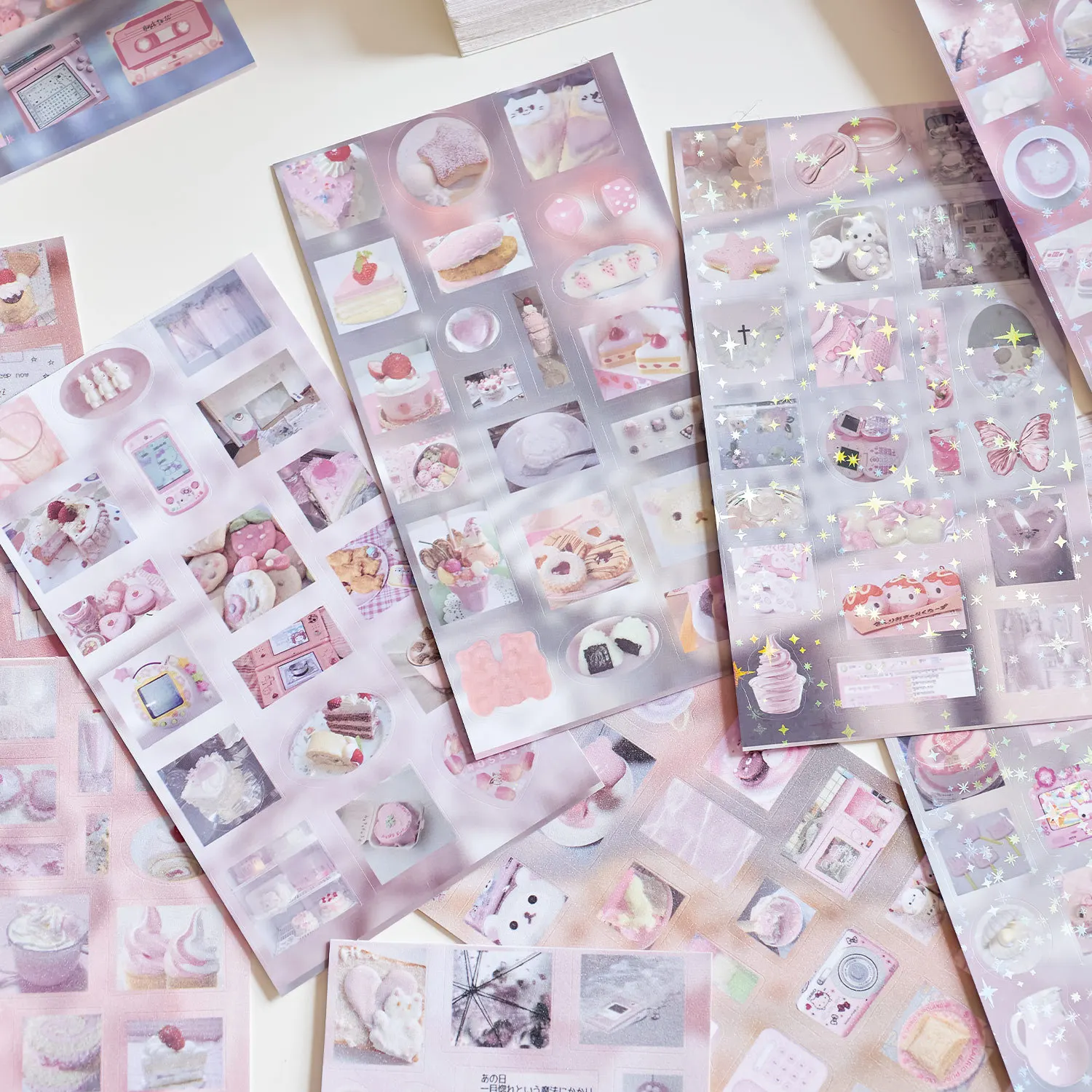 Vanilla Hand Letter Sticker Book Japanese Food Ancient Style Dessert DIY Bottom Decoration Hand Ledger Sticker Book Sticky Notes
